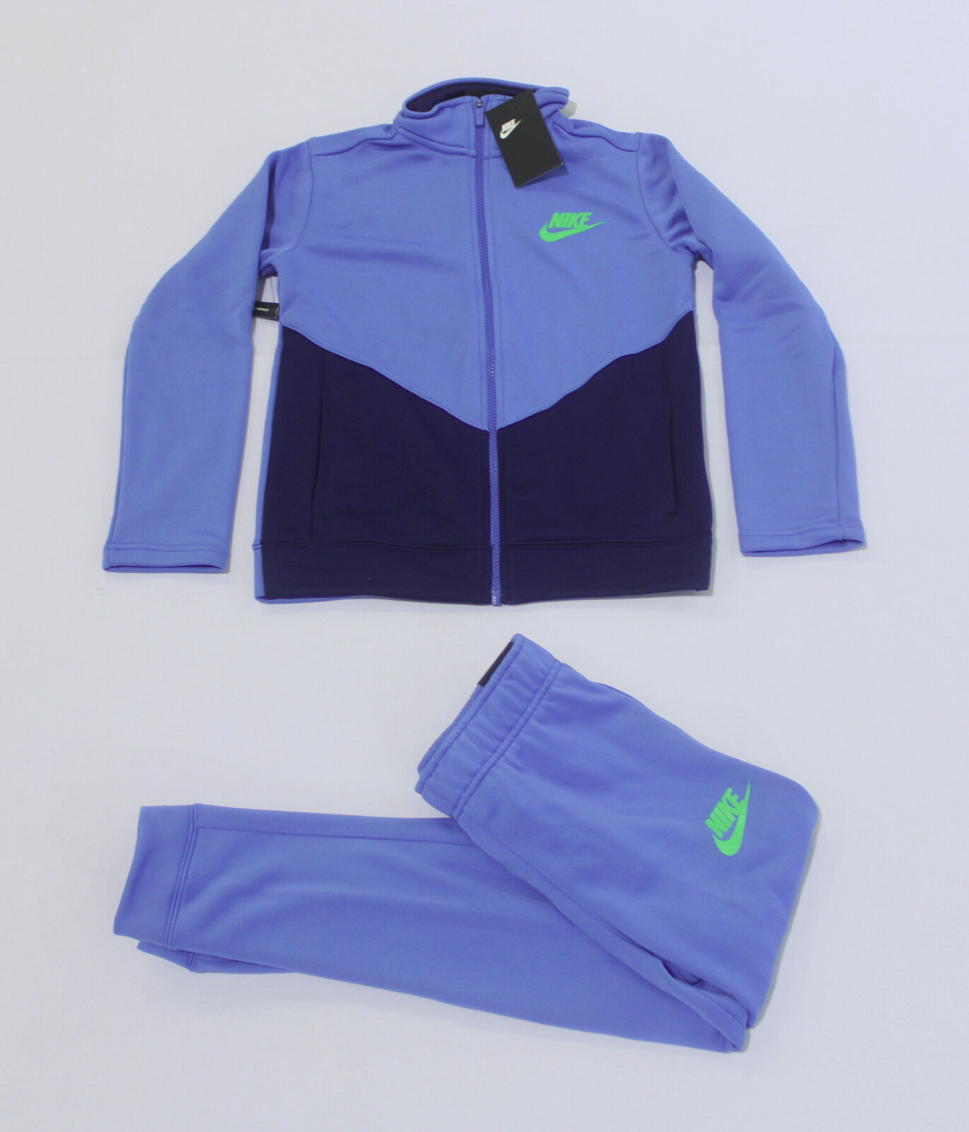 Nike Boy's 2 Piece Full Zip Tracksuit Sv3 Blue Medium Nwt