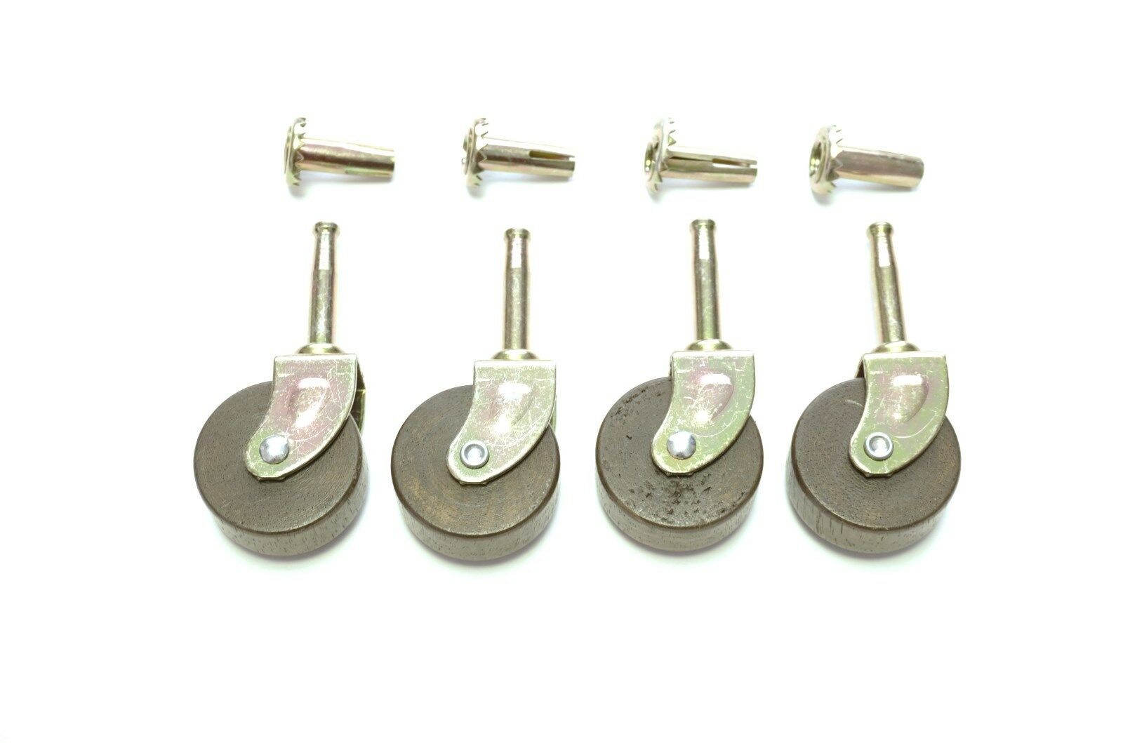 4 Furniture Casters Wood Furniture Casters Grip Neck Caster 1-5/8” Antique Style